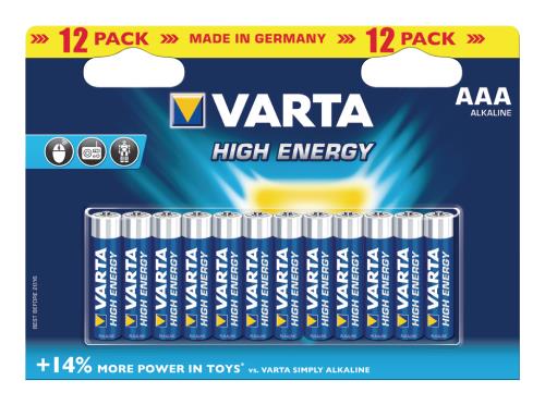 Varta 4903121482 Battery alkaline AAA/LR03 1.5 V High Energy 12 pack