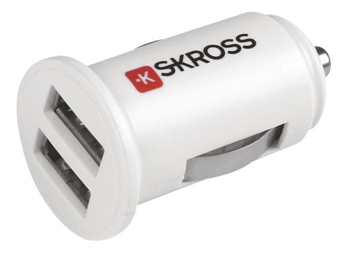 Skross 2.900610 Midget dubbele USB auto-oplader blisterverpakking wit