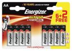 Energizer 637545 Ultra+ alkaline AA-batterij/LR6 1.5 V 6 + 2 gratis