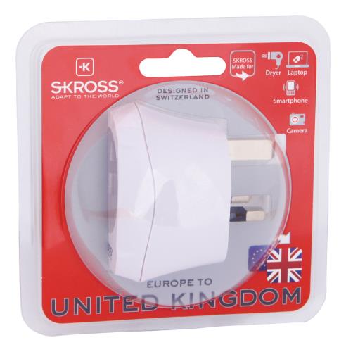 Skross 1.500230 Reisadapter Europa naar Verenigd Koninkrijk wit