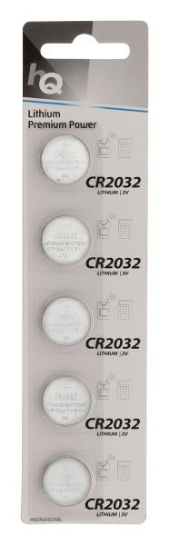 HQ HQCR2032/5BL Lithium knoopcel CR2032 batterij 3 V, blister 5 stuks