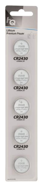 HQ HQCR2430/5BL Lithium knoopcel CR2430-batterij 3 V, blister 5 stuks