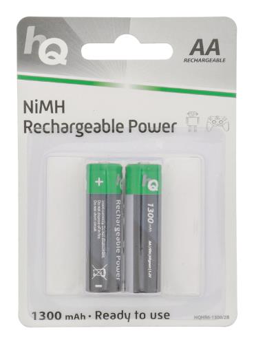 HQ HQHR6-1300/2B Oplaadbare NiMH AA-batterij 1300 mAh, blister 2 stuks