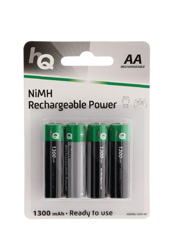 HQ HQHR6-1300/4B Oplaadbare NiMH AA-batterij 1300 mAh, blister 4 stuks