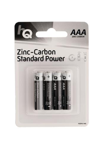 HQ HQR03/4BL Zink-koolstof AAA-batterij blister 4 stuks