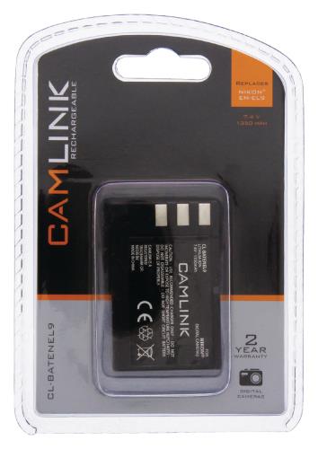 Camlink CL-BATENEL9 Oplaadbare accu voor digitale camera's 7.4 V 1350 mAh