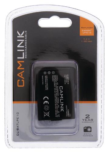 Camlink CL-BATLPE10 Oplaadbare accu voor digitale camera's 7.4 V 1120 mAh