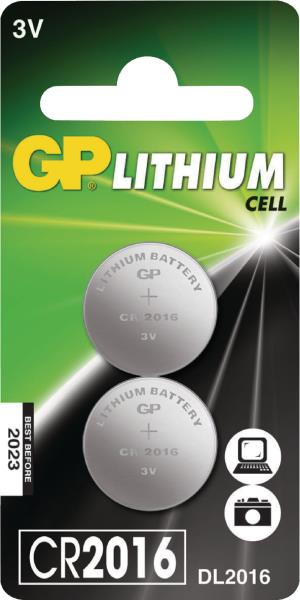 GP 0602016C2 Lithium button cell CR2016 2-BLIS