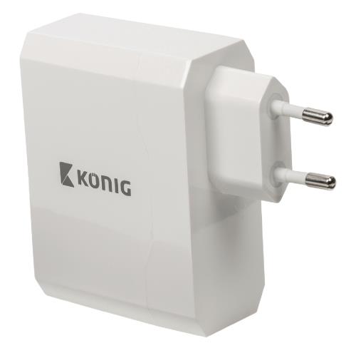 König CS48UW001WH Universele USB lader met dubbele poort, 2.4 A en 2.4 A