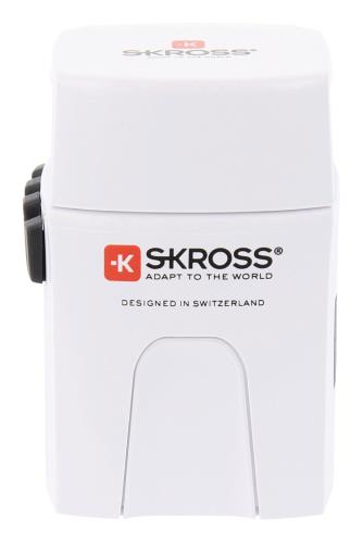 Skross 1302800 World Travel Adapter, 2-pole, with UK USB charger 2.1A