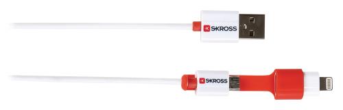 Skross 2700200 2 in 1 Charge 'n Sync cable with Micro USB & Lightning connector