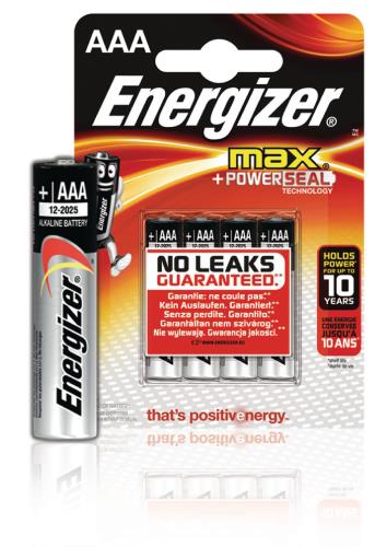 Energizer E300124200 Max alkaline AAA/LR03 4-blister