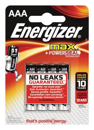 Energizer E300124200 Max alkaline AAA/LR03 4-blister