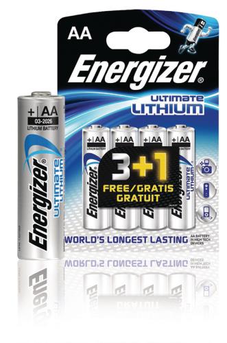 Energizer 639157 Ultimate lithium battery AA/FR6 1.5 V 3 + 1 free blister