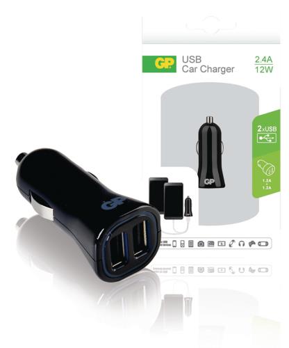 GP 150GPACECC21B01 Dubbel-poorts USB auto lader 2.4 A