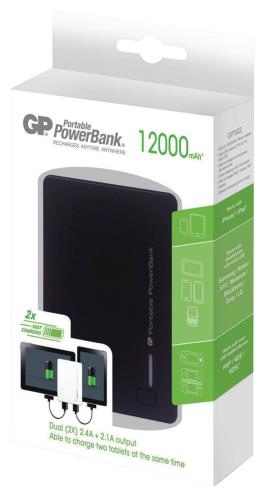 GP 130304BLACK Portable PowerBank 12000 mAh