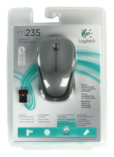 Logitech 910-002203 M235 draadloze muis donkergrijs