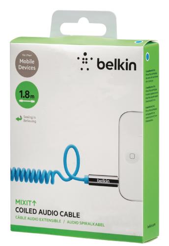 Belkin AV10126cw06-BLU Cable spiral jack 3.5mm blue