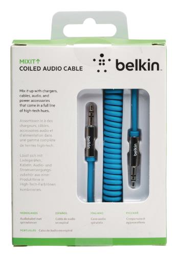 Belkin AV10126cw06-BLU Cable spiral jack 3.5mm blue