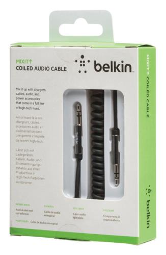 Belkin AV10126cw06-BLK Cable spiral jack 3.5mm black