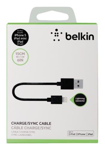 Belkin F8J023bt06INBLK Câble Lightning 15cm