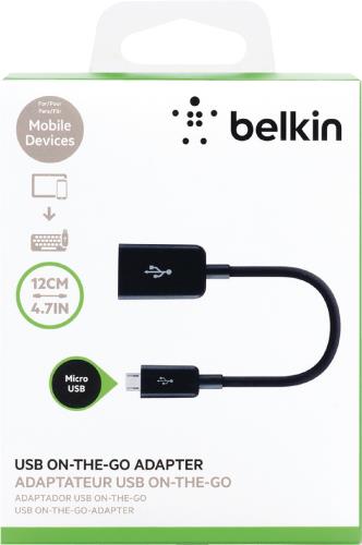 Belkin F2CU014btBLK Adaptateur Micro USB Mâle/USB A Femelle pour Samsung Galaxy S2/S3/S4