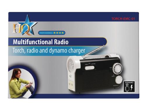 HQ TORCH-EMC-01 Dynamo zaklamp radio lader