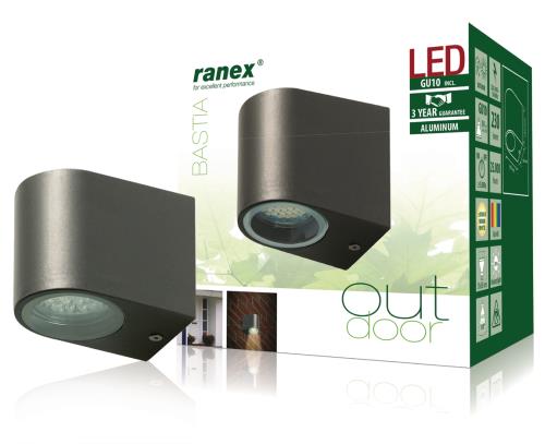 Ranex 5000.332 LED buitenwandlamp van roestvrijstaal