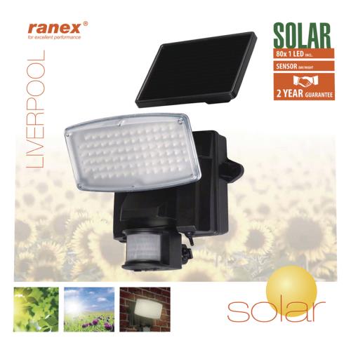 Ranex 5000.346 LED solar muurlamp met PIR bewegingssensor