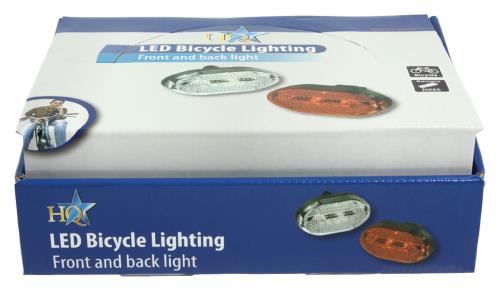 HQ TORCH-L-BOX08 LED fietslampjes (wit en rood) in toonbankdisplay van 12 stuks