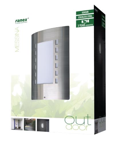 Ranex 5000.087 Muurlamp met dag/nacht sensor E27 IP44