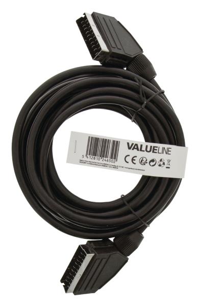 Valueline VLVT31000B50 SCART kabel SCART mannelijk - SCART mannelijk 5,00 m zwart