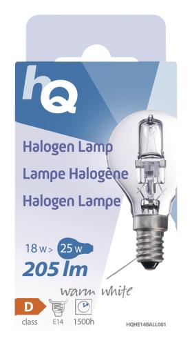 HQ P45E1418W Halogeenlamp kogel E14 18 W 205 lm 2 800 K