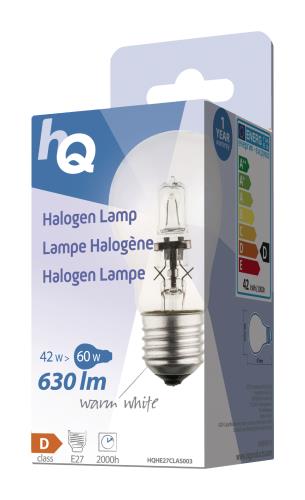 HQ A55E2742W Halogeenlamp klassiek GLS E27 42 W 630 lm 2 800 K