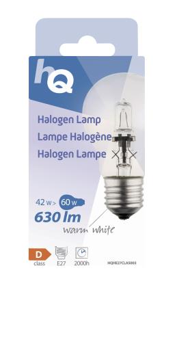 HQ A55E2742W Halogeenlamp klassiek GLS E27 42 W 630 lm 2 800 K