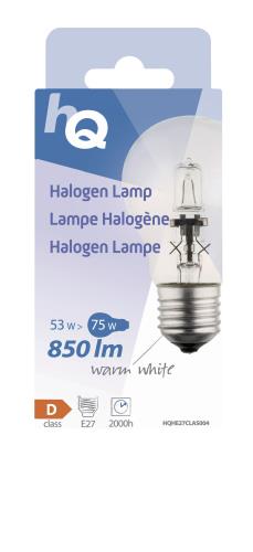 HQ A55E2753W Halogeenlamp classic GLS E27 53W 850 lm 2 800 K