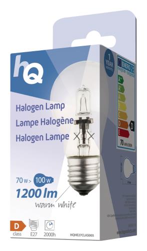 HQ HQHE27CLAS005 Halogeenlamp kogel E27 70W 1 200 lm 2 800 K