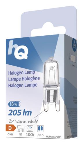 HQ G9G918W Halogeenlamp capsule G9 18 W 205 lm 2 800 K