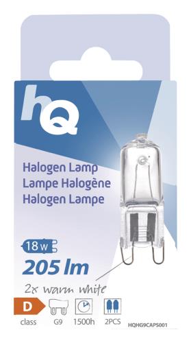 HQ G9G918W Halogeenlamp capsule G9 18 W 205 lm 2 800 K