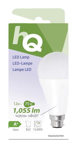 HQ HQLB22A67001 LED-lamp A67 B22 12 W 1 055 lm 2 700 K