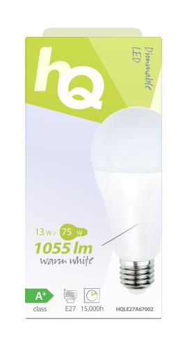HQ HQLE27A67002 Dimbare LED-lamp A67 E27 13 W 1 055 lm 2 700 K