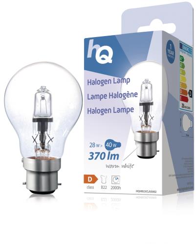 HQ A55B2228W Halogeenlamp classic GLS B22 28 W 370 lm 2 800 K
