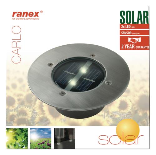 Ranex 5000.197 LED-grondspot op zonne-energie, rond