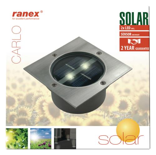 Ranex 5000.198 LED-grondspot op zonne-energie, vierkant