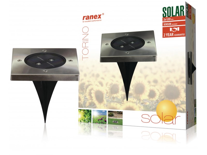 Ranex 5000.406 LED-grondspot op zonne-energie, vierkant