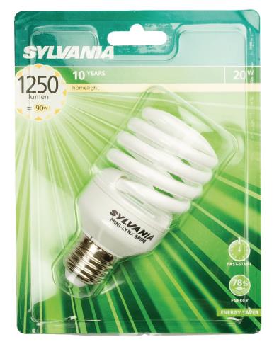 Sylvania 0035206 MLFS spiro spiraal spaarlamp 827 E27 20 W BL1