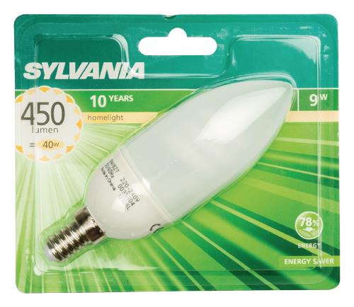 Sylvania 0035304 energiebesparende lamp ML kaarslamp E14 9 W 2700 K