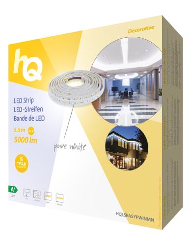 HQ HQLSEASYPWINMN LED-strip eenvoudig te plaatsen puur wit binnen/buiten 5000 lm 5,00 m