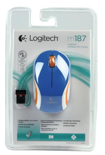 Logitech 910-002733 Blauwe M187 draadloze mini muis