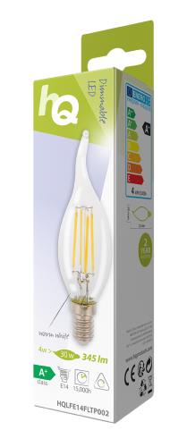 HQ HQLFE14FLTP002 Dimbare retro filament LED-lamp E14 4 watt 345 lumen 2700 kelvin